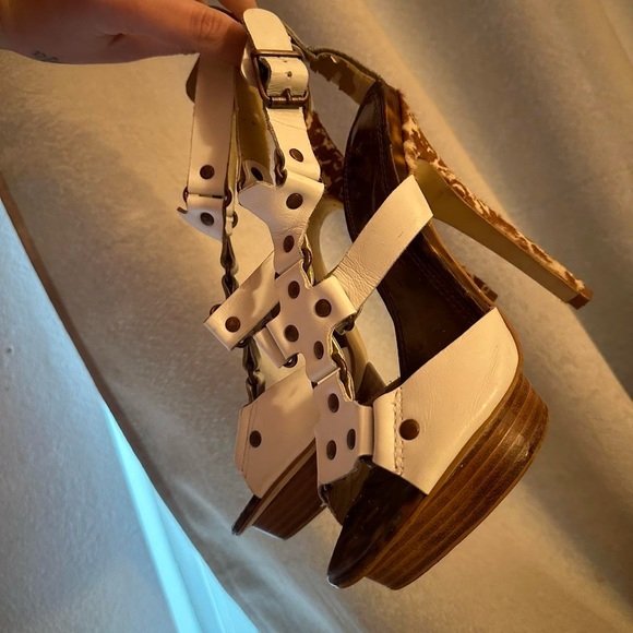 Y2K BEBE Giraffe print fur platform heels - Picture 5 of 8